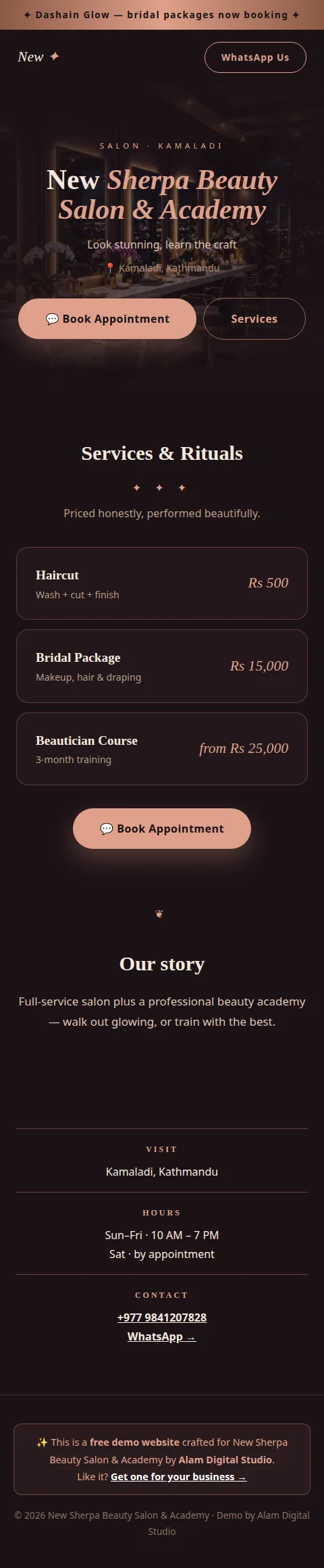 New Sherpa salon demo